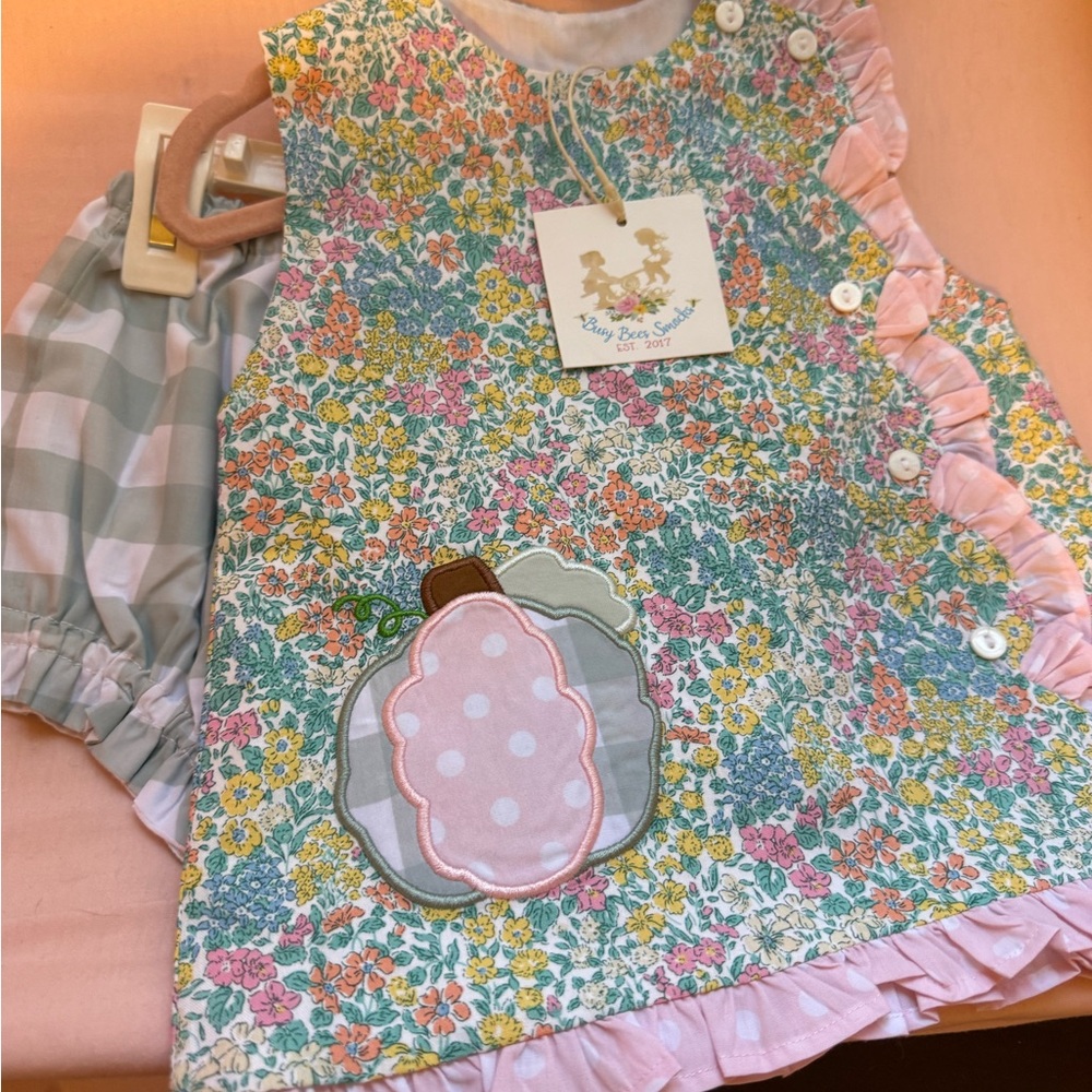 Baby Bee Floral Smocked Matching Set - Pink Multi Floral